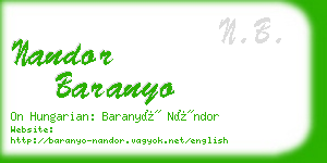 nandor baranyo business card